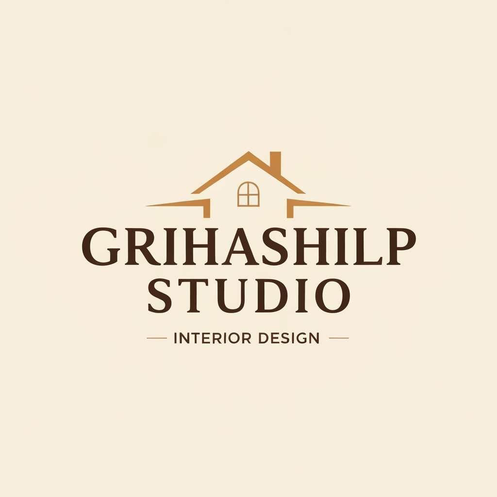 AI Design for i am an interior designer and my firm name is grihashilp studio and i want make logo please suggest me design with ideas and ganrate logo