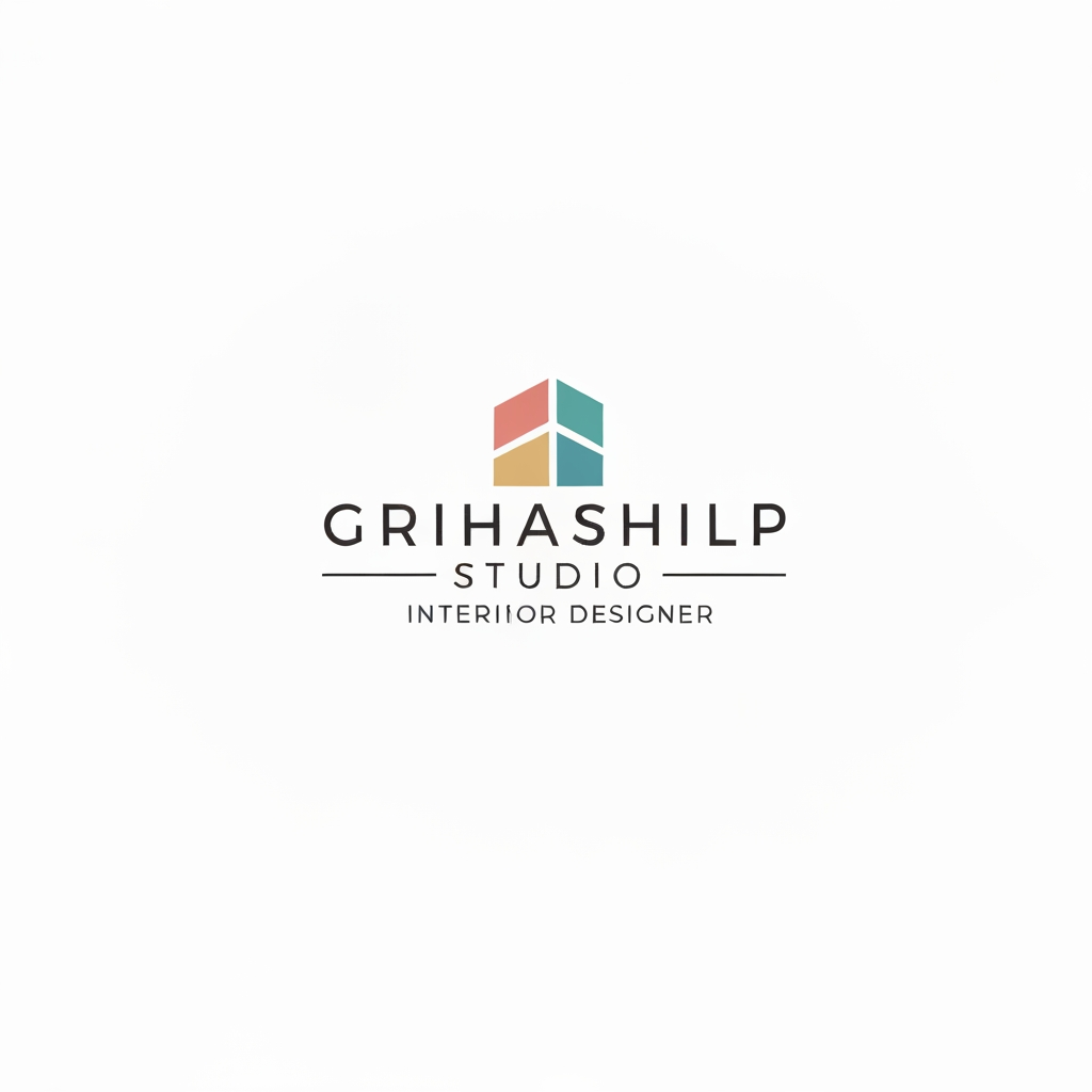 AI Design for i am an interior designer and my firm name is Grihashilp studio and i want make logo please suggest me design ideas and its will be creative and minimalist design