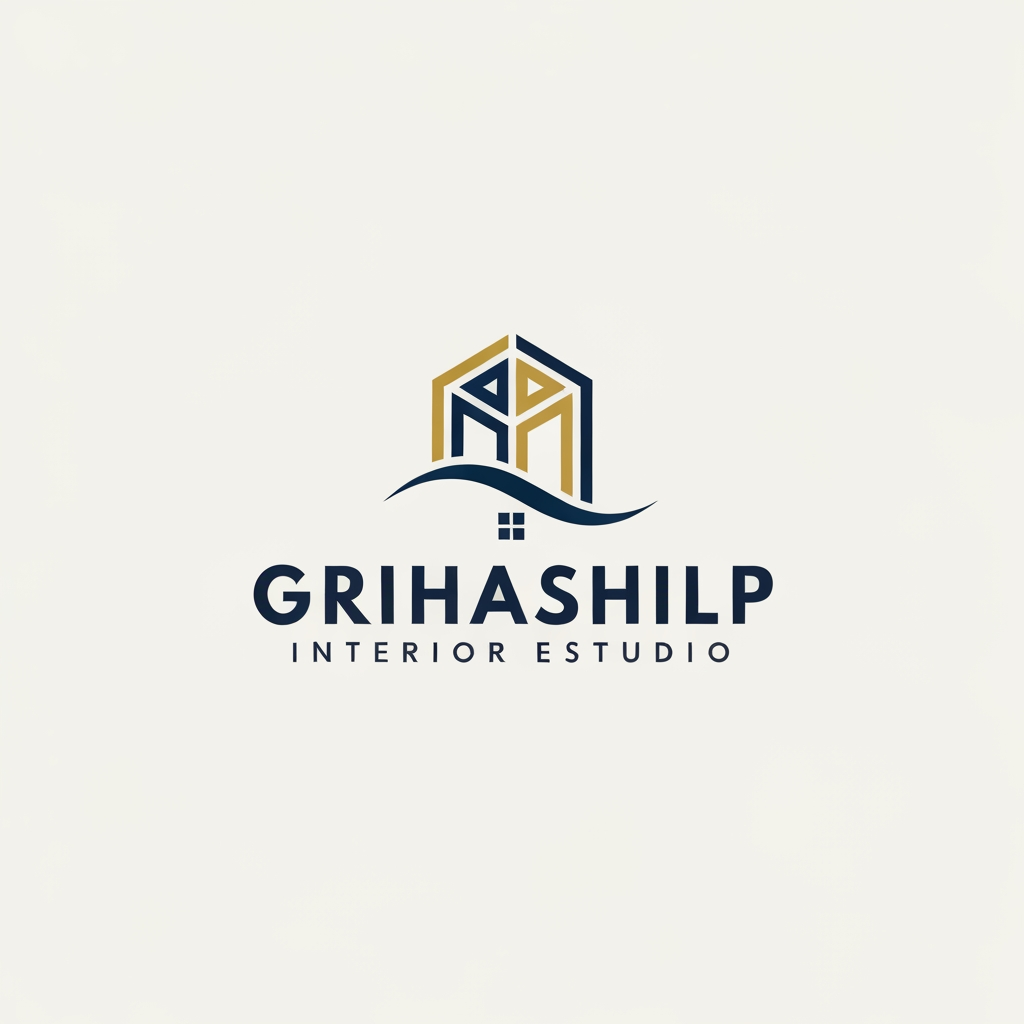 AI Design for i am an interior designer and my firm name is Grihashilp studio and i want make logo please suggest me design ideas and its will be creative and trending designs