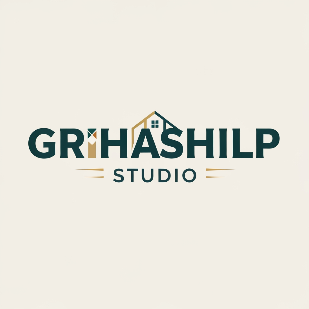 AI Design for i am an interior designer and my firm name is Grihashilp studio and i want make logo please suggest me design ideas and its will be creative and trending designs