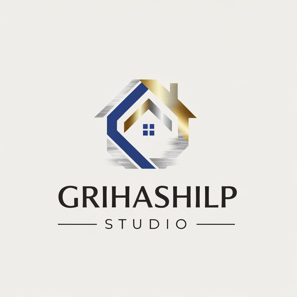 AI Design for i am an interior designer and my firm name is Grihashilp studio and i want make logo please suggest me design ideas and its will be creative and trending designs