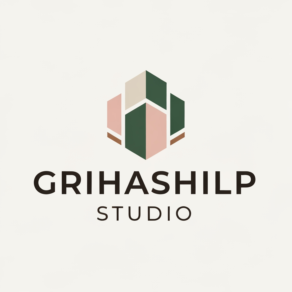 AI Design for i am an interior designer and my firm name is Grihashilp studio and i want make logo please suggest me design ideas and its will be creative and trending designs