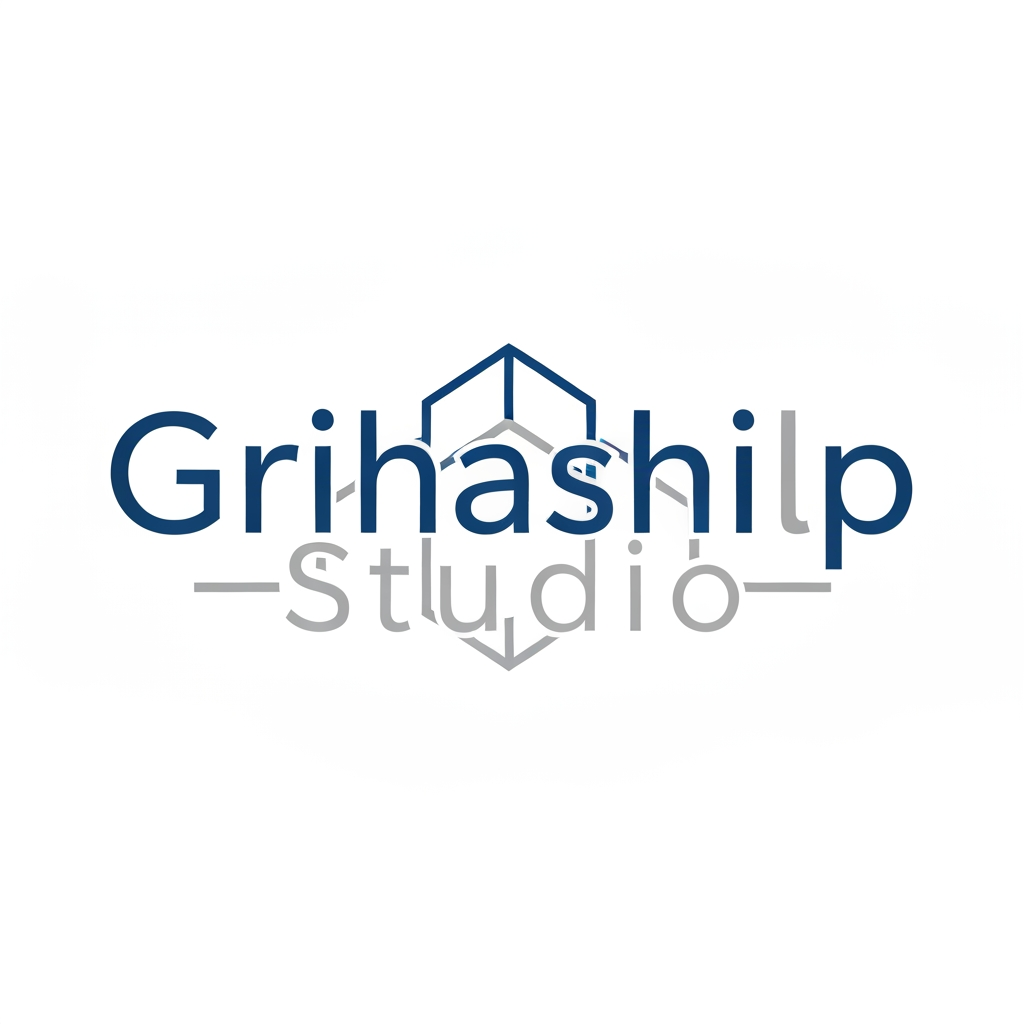 AI Design for i am an interior designer and my firm name is grihashilp studio and i want make logo please suggest me design with ideas and ganrate logo
