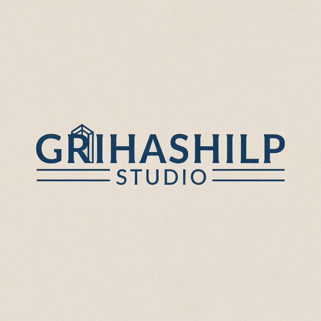 AI Design for i am an interior designer and my firm name is grihashilp studio and i want make logo please suggest me design with ideas and ganrate logo