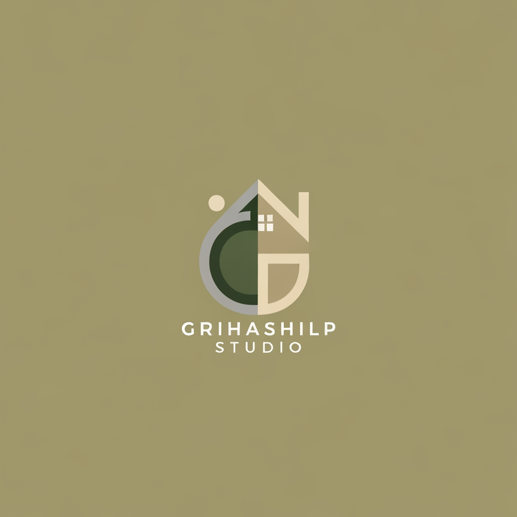 AI Design for i am an interior designer and my firm name is Grihashilp studio and i want make logo please suggest me design ideas and its will be creative and trending designs