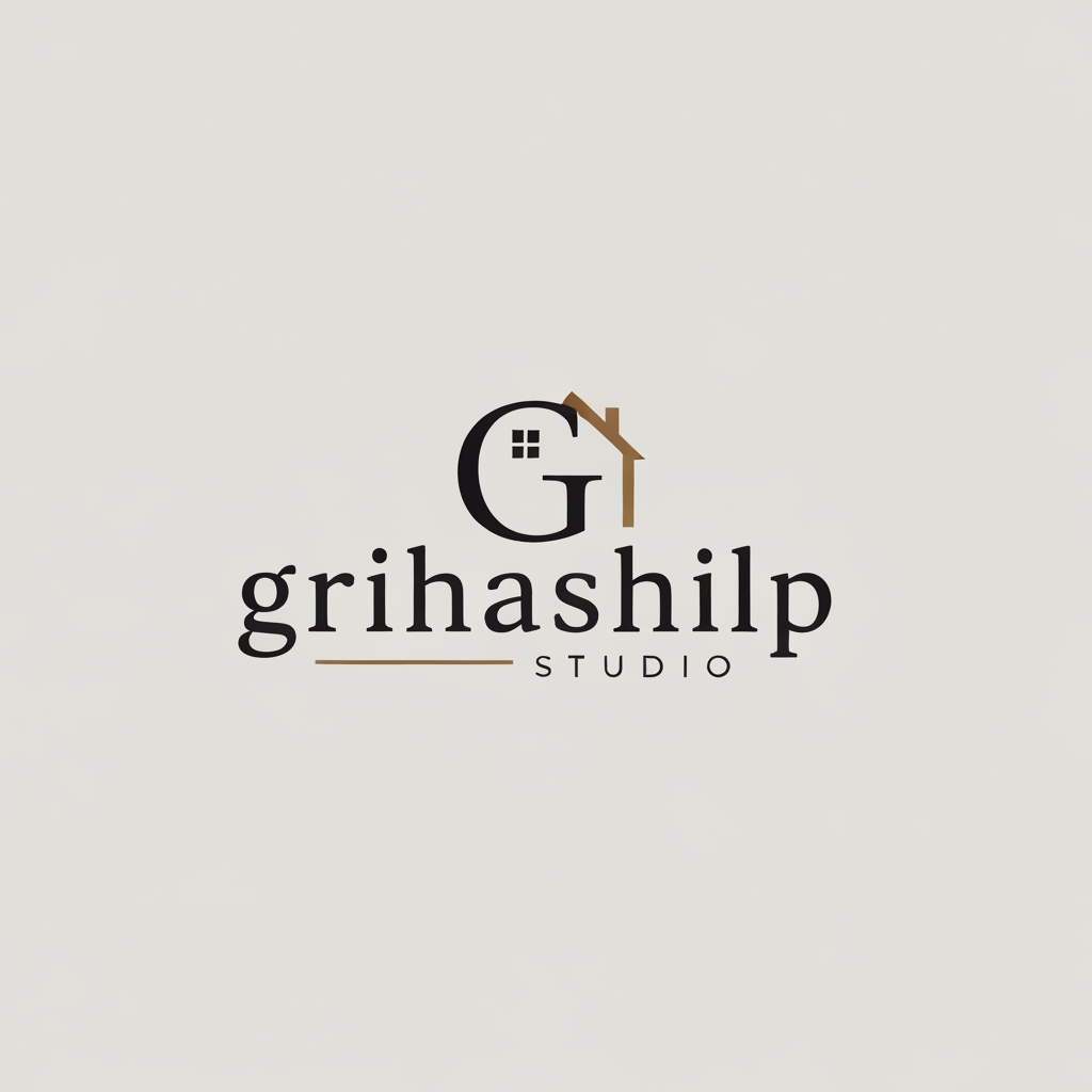 AI Design for i am an interior designer and my firm name is grihashilp studio and i want make logo please suggest me design with ideas and ganrate logo