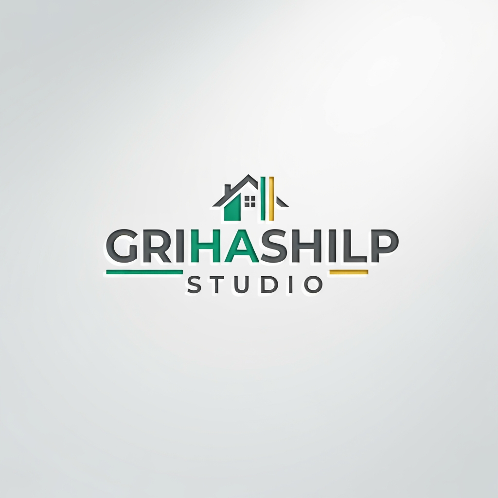 AI Design for i am an interior designer and my firm name is Grihashilp studio and i want make logo please suggest me design ideas and its will be creative and trending designs