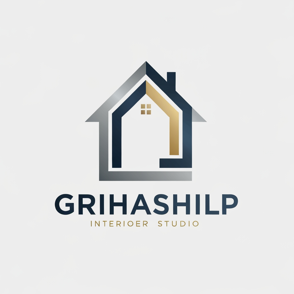 AI Design for i am an interior designer and my firm name is Grihashilp studio and i want make logo please suggest me design ideas and its will be creative and trending designs