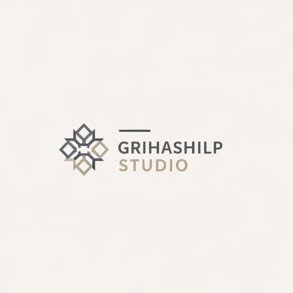 AI Design for i am an interior designer and my firm name is Grihashilp studio and i want make logo please suggest me design ideas and its will be creative and trending designs