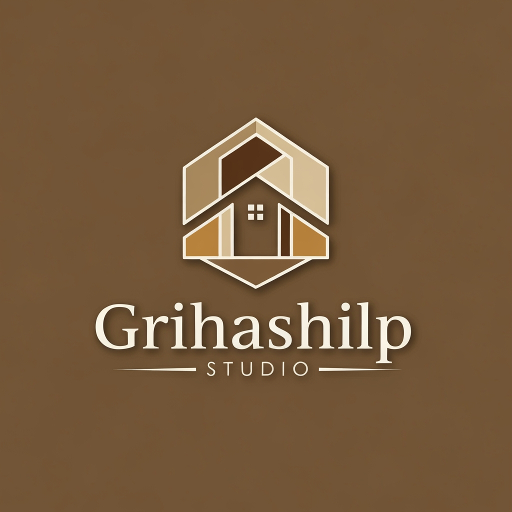 AI Design for i am an interior designer and my firm name is grihashilp studio and i want make logo please suggest me design with ideas and ganrate logo