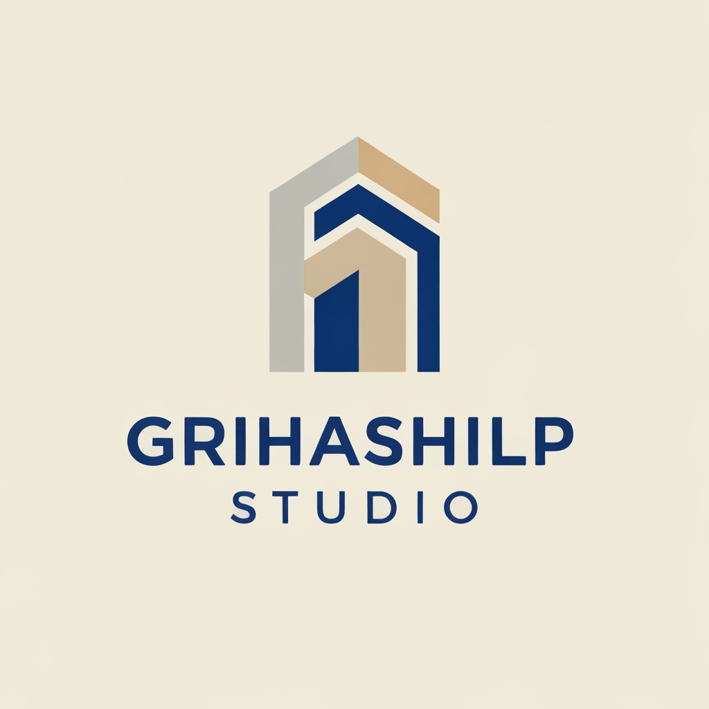 AI Design for i am an interior designer and my firm name is Grihashilp studio and i want make logo please suggest me design ideas and its will be creative and trending designs