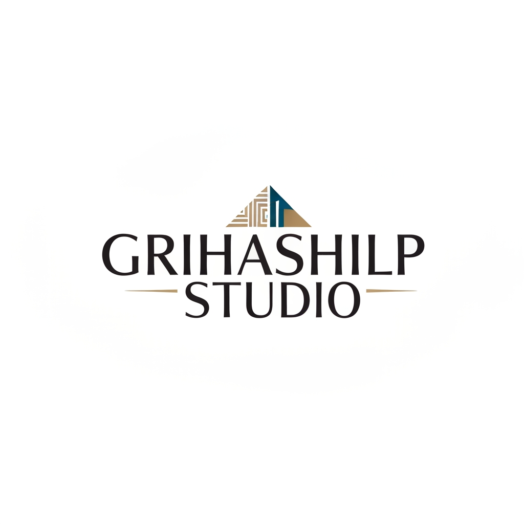 AI Design for i am an interior designer and my firm name is grihashilp studio and i want make logo please suggest me design with ideas and ganrate logo