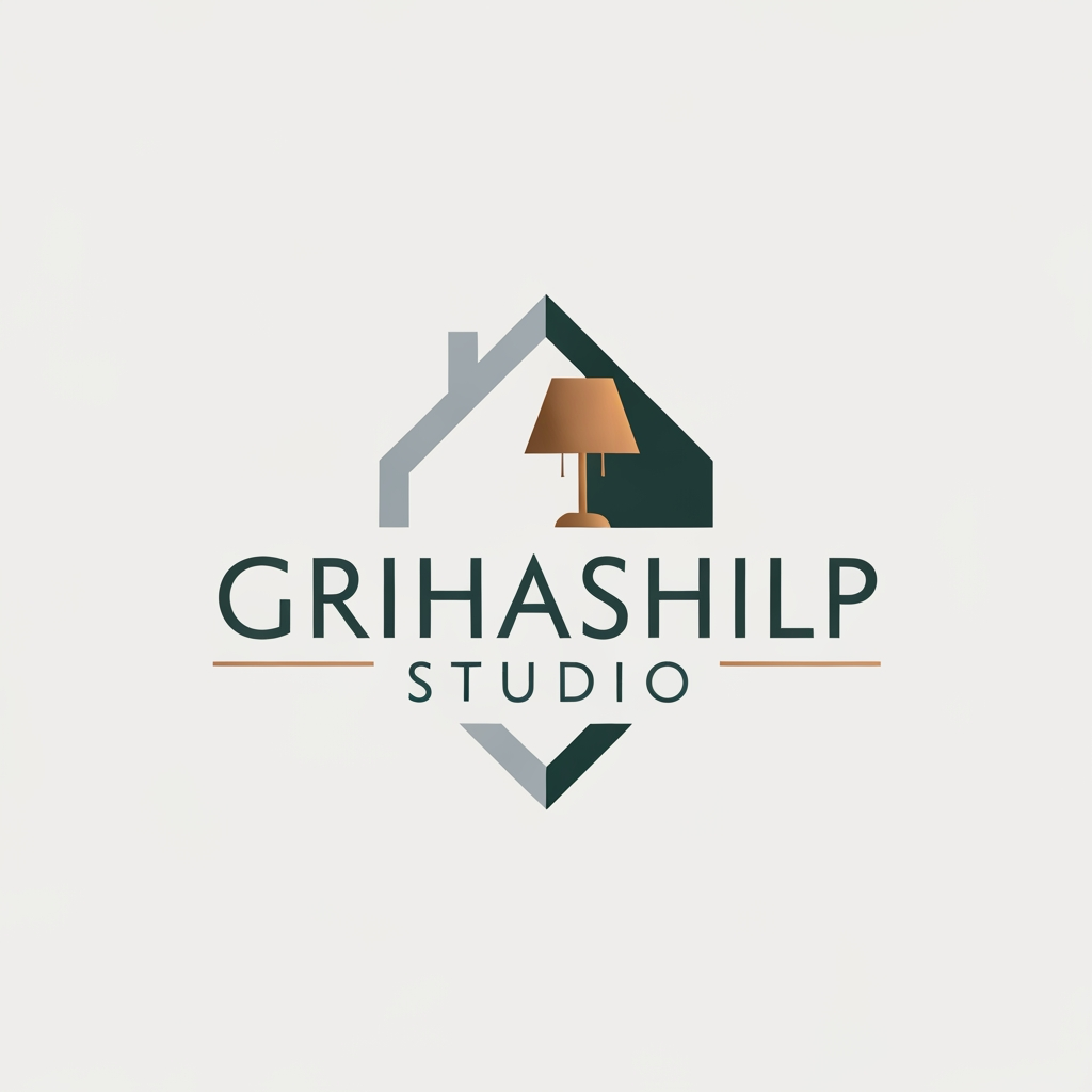 AI Design for i am an interior designer and my firm name is grihashilp studio and i want make logo please suggest me design with ideas and ganrate logo