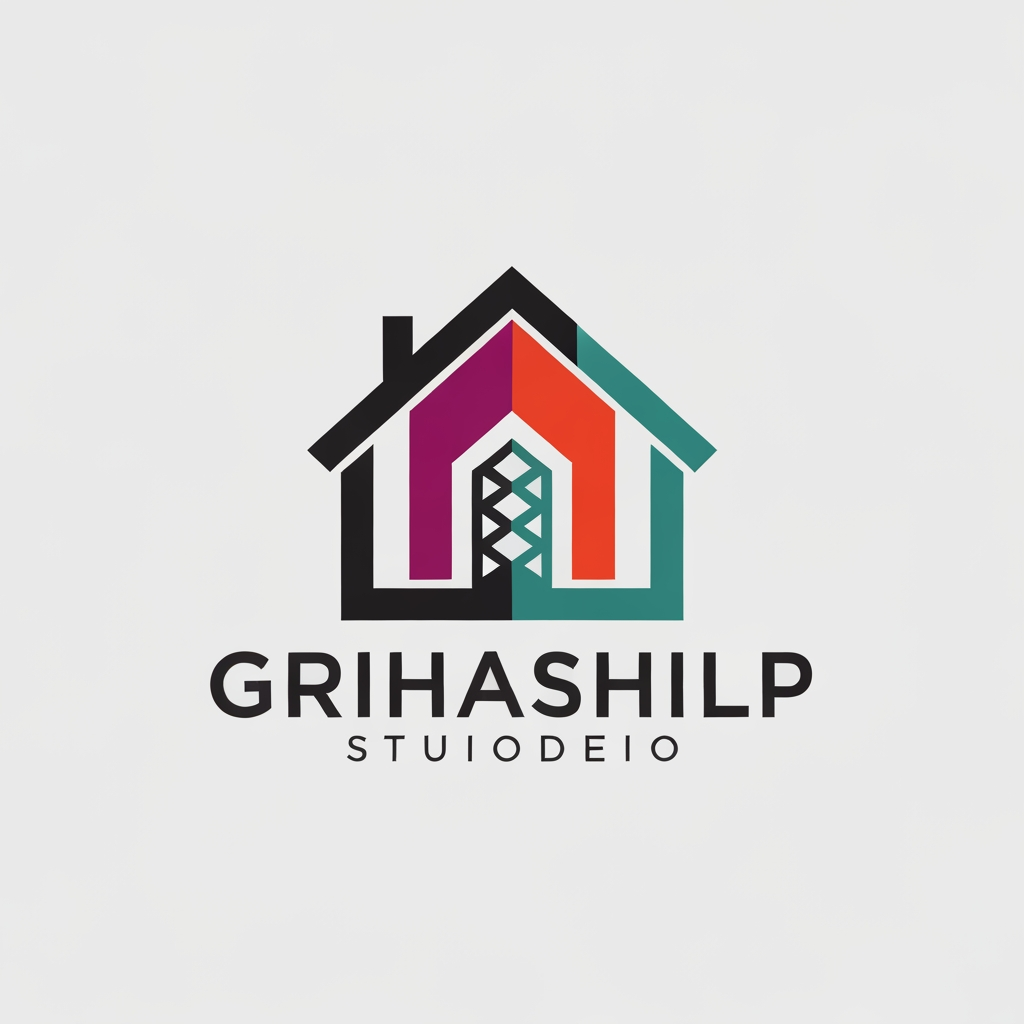 AI Design for i am an interior designer and my firm name is Grihashilp studio and i want make logo please suggest me design ideas and its will be creative and trending designs