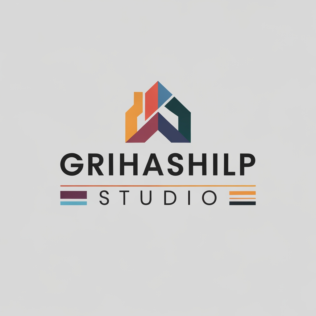 AI Design for i am an interior designer and my firm name is Grihashilp studio and i want make logo please suggest me design ideas and its will be creative and trending designs
