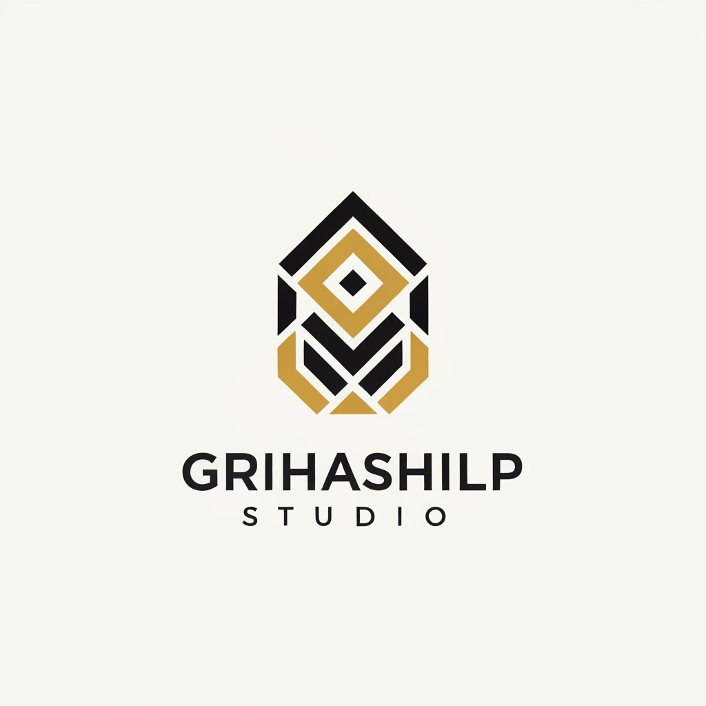 AI Design for i am an interior designer and my firm name is Grihashilp studio and i want make logo please suggest me design ideas and its will be creative and trending designs