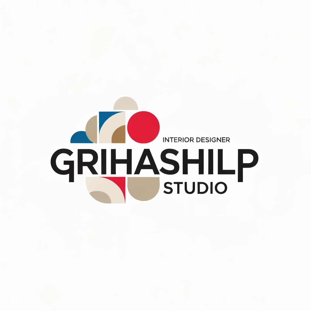 AI Design for i am an interior designer and my firm name is Grihashilp studio and i want make logo please suggest me design ideas and its will be creative and trending designs