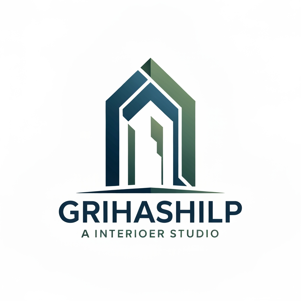 AI Design for i am an interior designer and my firm name is Grihashilp studio and i want make logo please suggest me design ideas and its will be creative and trending designs