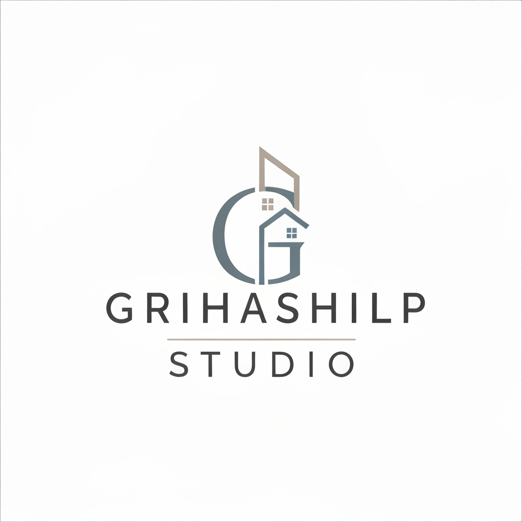 AI Design for i am an interior designer and my firm name is grihashilp studio and i want make logo please suggest me design with ideas and ganrate logo