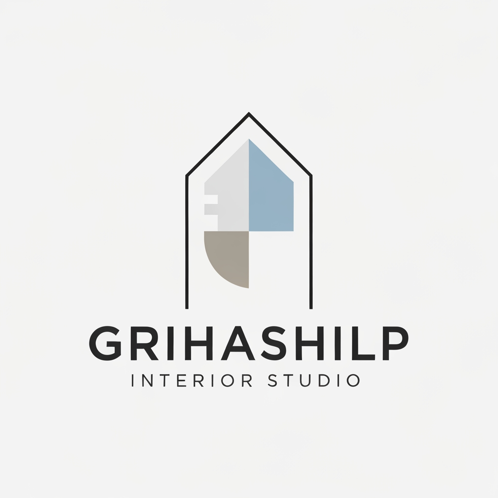 AI Design for i am an interior designer and my firm name is Grihashilp studio and i want make logo please suggest me design ideas and its will be creative and minimalist design
