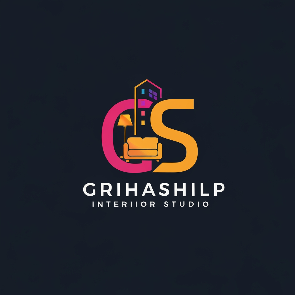 AI Design for i am an interior designer and my firm name is Grihashilp studio and i want make logo please suggest me design ideas and its will be creative and trending designs