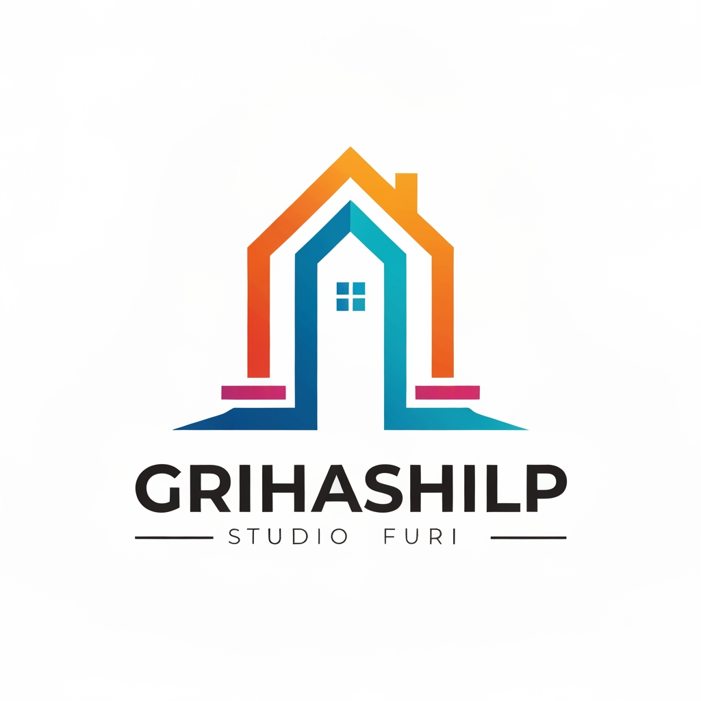 AI Design for i am an interior designer and my firm name is Grihashilp studio and i want make logo please suggest me design ideas and its will be creative and trending designs