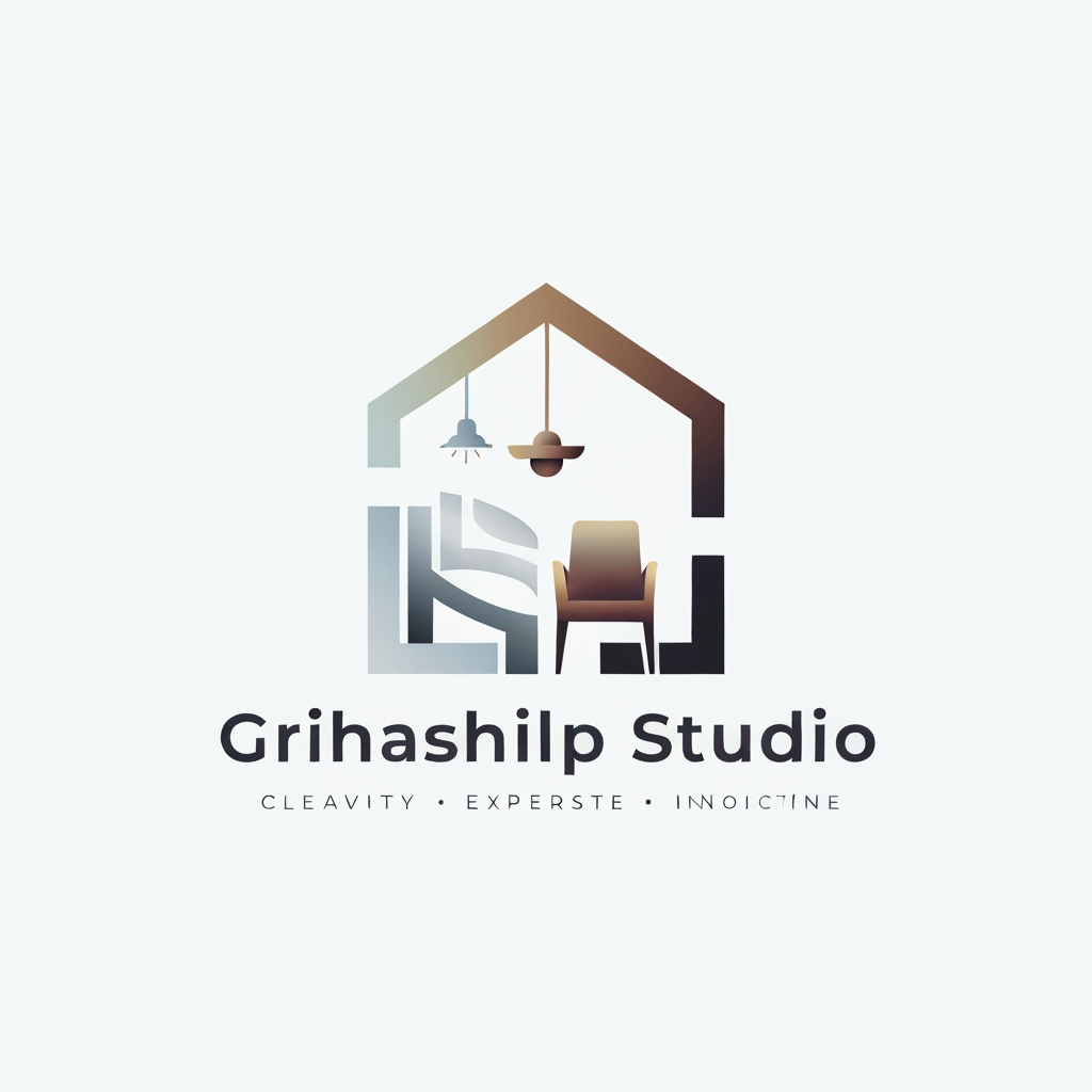 AI Design for i am an interior designer and my firm name is grihashilp studio and i want make logo please suggest me design with ideas and ganrate logo