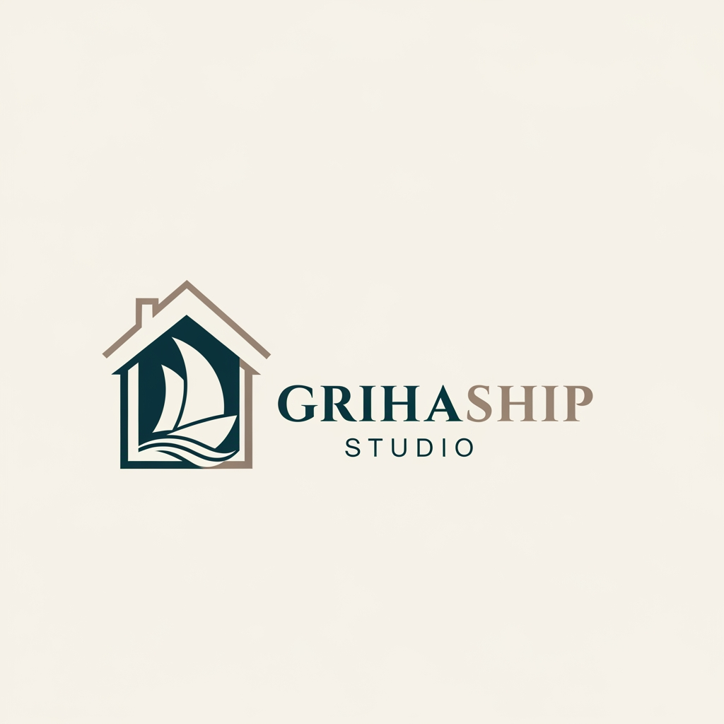 AI Design for i am an interior designer and ita name is grihaship studio i wants logo for the  brand, it will be the minimalist and creative logo so please ganrate