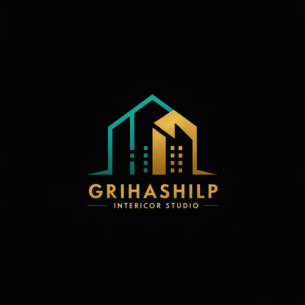 AI Design for i am an interior designer and my firm name is Grihashilp studio and i want make logo please suggest me design ideas and its will be creative and trending designs