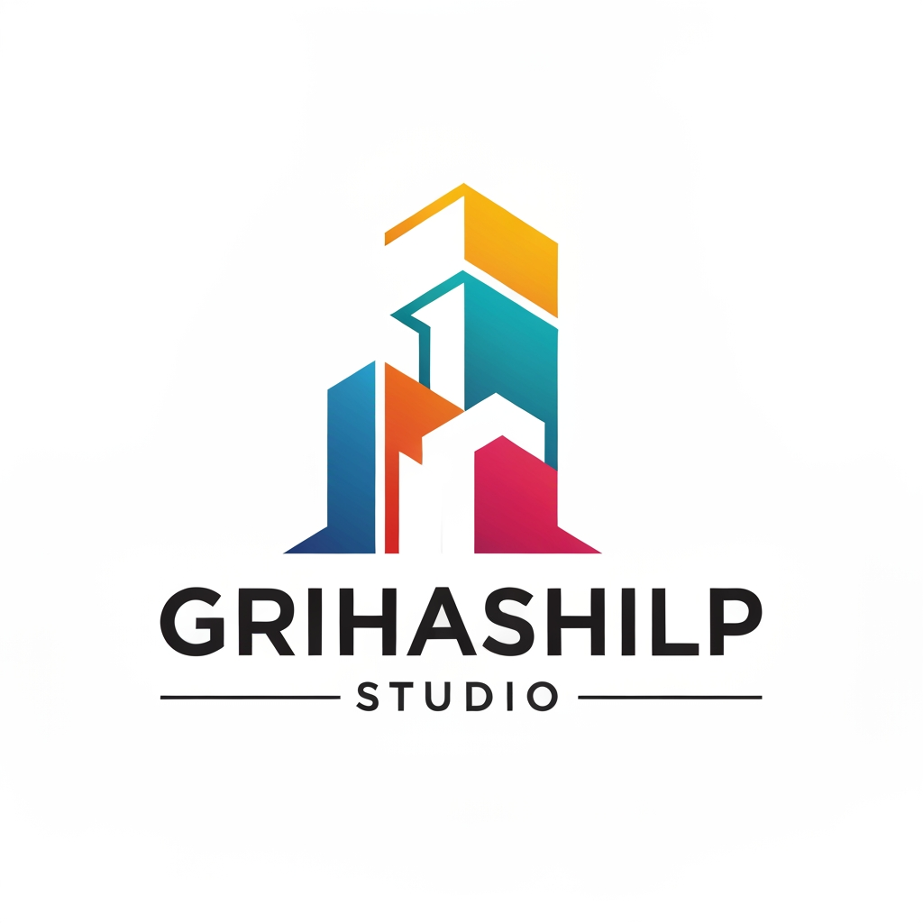 AI Design for i am an interior designer and my firm name is Grihashilp studio and i want make logo please suggest me design ideas and its will be creative and trending designs