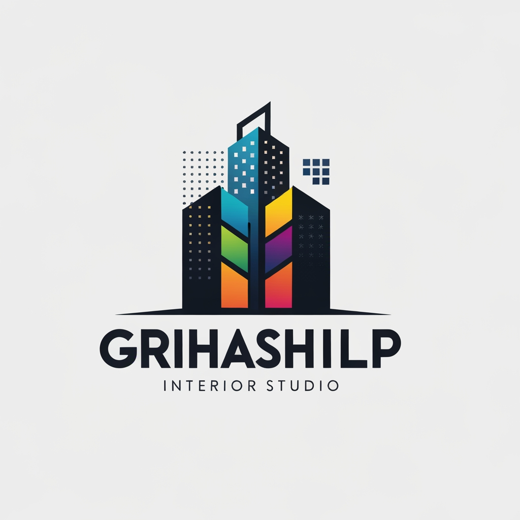 AI Design for i am an interior designer and my firm name is Grihashilp studio and i want make logo please suggest me design ideas and its will be creative and trending designs