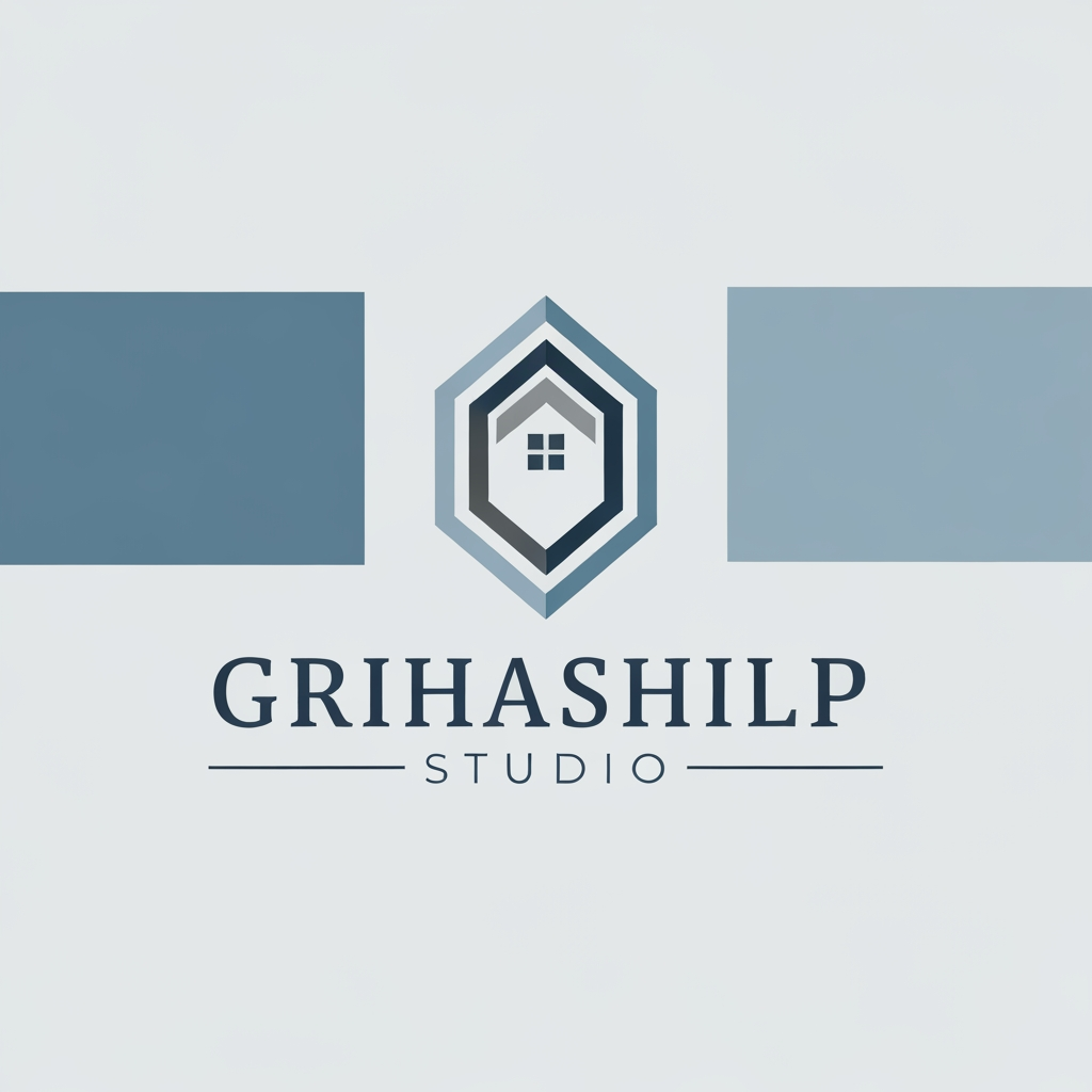 AI Design for i am an interior designer and my firm name is Grihashilp studio and i want make logo please suggest me design ideas and its will be creative and trending designs