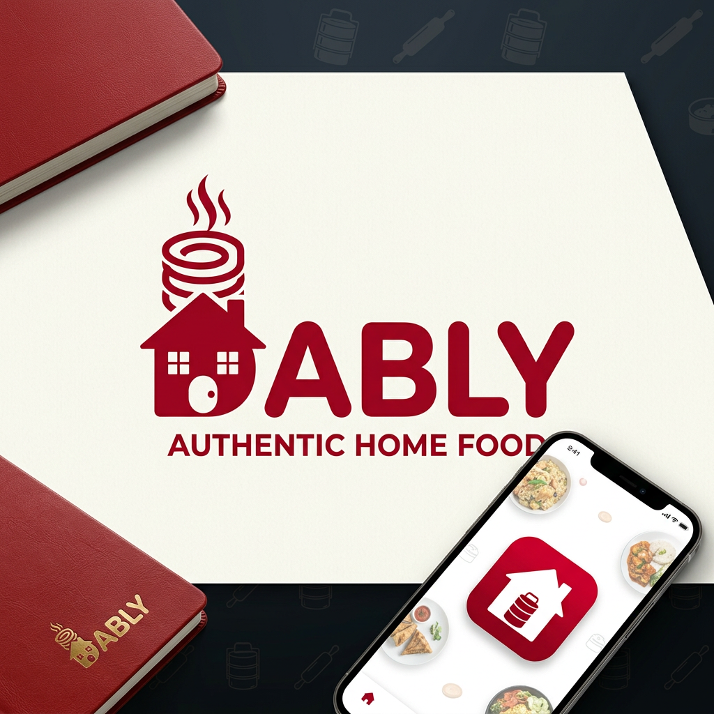 AI Design for Hey claude act as a marketing analyst and graphic designer i am building an bussines which basically help to connects the homemade food to someone who wants to eat homefood as you know in today time in metro cities bachelors want homemade food and there are lots of housewife who want to sell and they sell it through the insta and whatsapp so we are giving them a platform to sell them where they can easily get coustmer and coustmer can get the platform where they can have the homemode food our ticket size would be 150-180 ruppees Our brand name is Dably so as a marketing analyst compare all the logos of food delivery app present at the time and create a logo for Dably which will have the same market presence as other and we will perfer if logo is more inspired form Zomoto Swiggy and other leading app and colour should be either in any shade of red or black or mix and other minimlist colour Logo should be meaningfull enough to put on app not so fancy and wierd but like a app who will catch the people eyes Logo should be proper logo not a design or idea proper logoHey claude act as a marketing analyst and graphic designer i am building an bussines which basically help to connects the homemade food to someone who wants to eat homefood as you know in today time in metro cities bachelors want homemade food and there are lots of housewife who want to sell and they sell it through the insta and whatsapp so we are giving them a platform to sell them where they can easily get coustmer and coustmer can get the platform where they can have the homemode food our ticket size would be 150-180 ruppees Our brand name is Dably so as a marketing analyst compare all the logos of food delivery app present at the time and create a logo for Dably which will have the same market presence as other and we will perfer if logo is more inspired form Zomoto Swiggy and other leading app and colour should be either in any shade of red or black or mix and other minimlist colour Logo should be clear informative and try bold colour meaningfull enough to put on app not so fancy and wierd but like a app who will catch the people eyes Logo should be proper logo not a design or idea proper logo take ideas and inspiration from the photo attached with prompt and try to give the same type of design and use bold colour