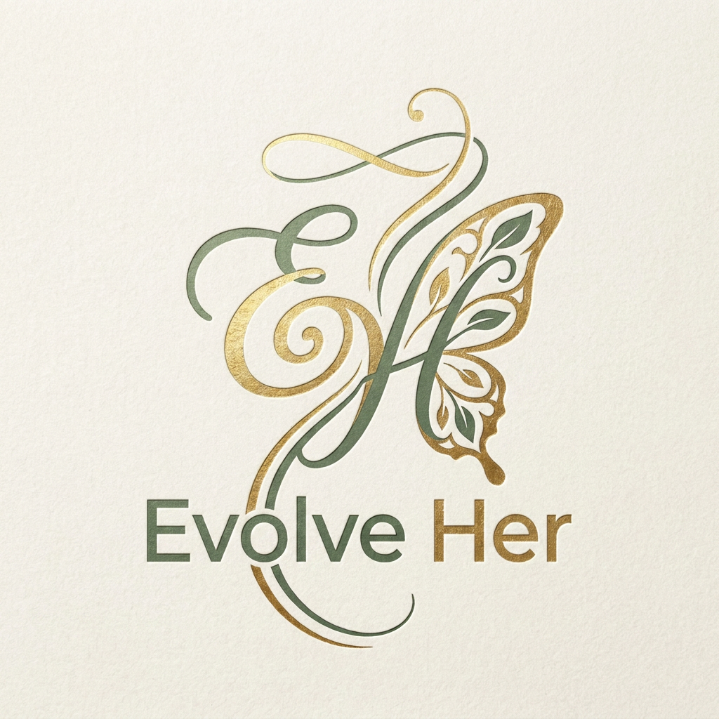 AI Design for An elegant EH monogram where the "H" subtly transforms into butterfly wings while a rising line flows upward through the design. It feels luxury, unique, memorable, and less generic than a standard butterfly or lotus logo. This direction would fit a high-ticket women's coaching business very well.