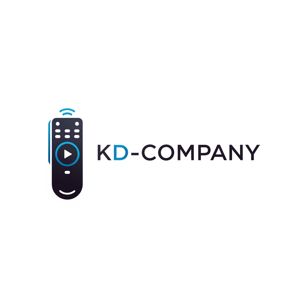 AI Design for make an logo for an advertising agency. the logo icon is remote. and attached with the comapny name "KD-Company"