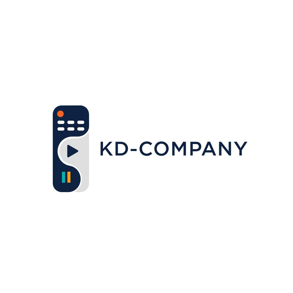 AI Design for make an logo for an advertising agency. the logo icon is remote. and attached with the comapny name "KD-Company"