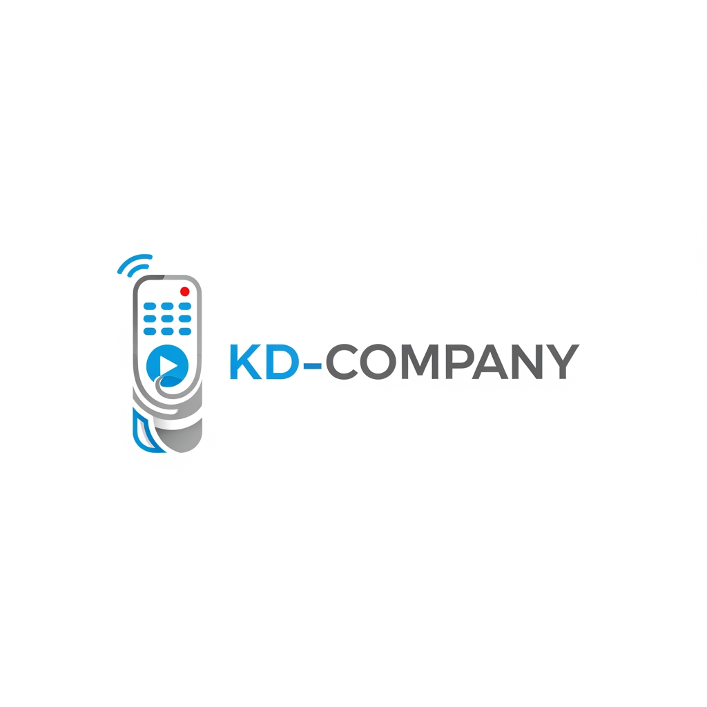 AI Design for make an logo for an advertising agency. the logo icon is remote. and attached with the comapny name "KD-Company"