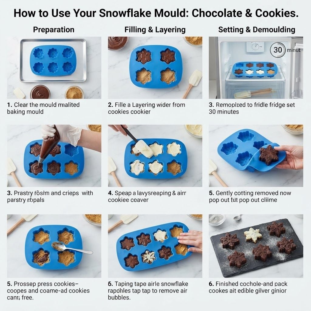 AI Design for Create image which show how to use this cookies and chocolate mould