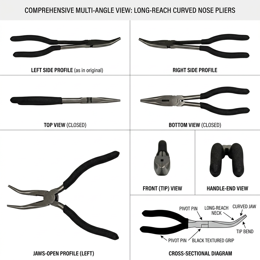 AI Design for create image for listing all the sides of the plier