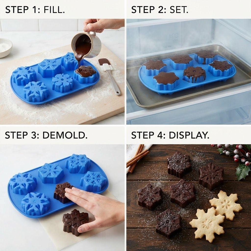 AI Design for Create image which show how to use this cookies and chocolate mould