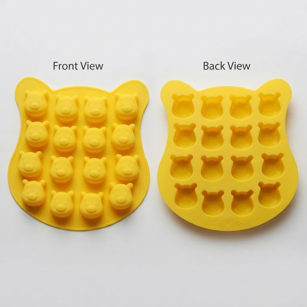 create image which show front and back side of the mould