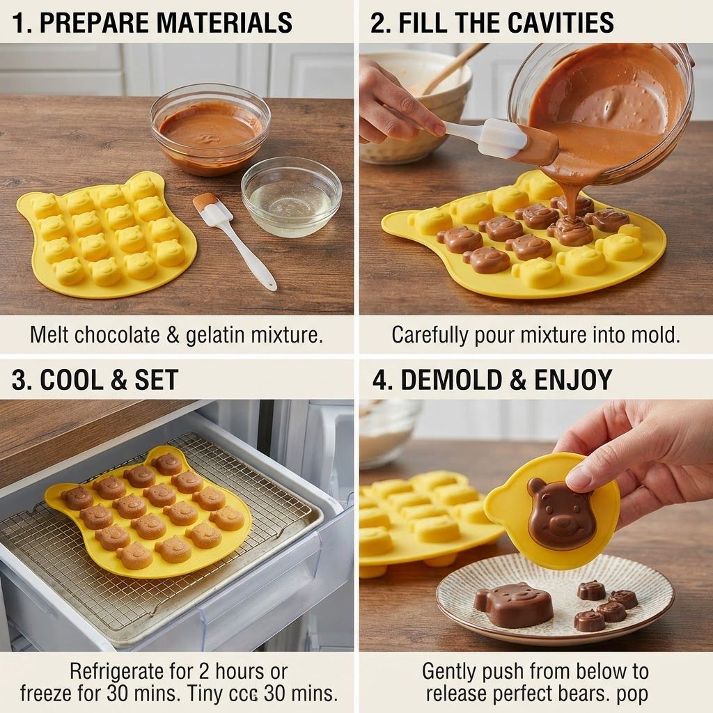create image which show how to use the mould