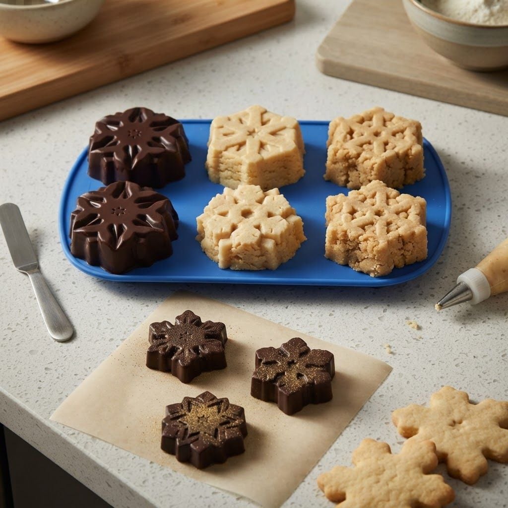 AI Design for Create image which show the use of this cookies and chocolate mould