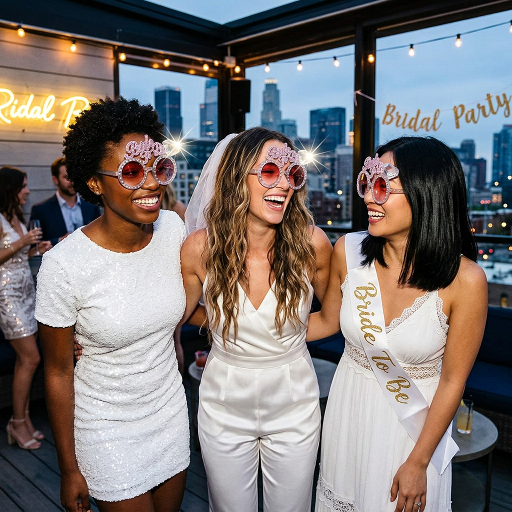 AI Design for create image which show the glasses use by different bride