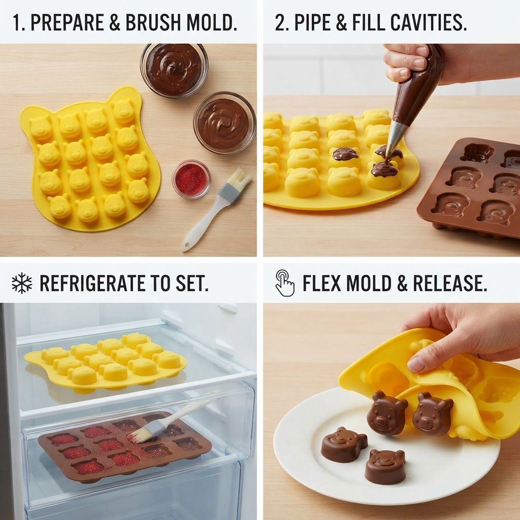 create image which show how to use the mould