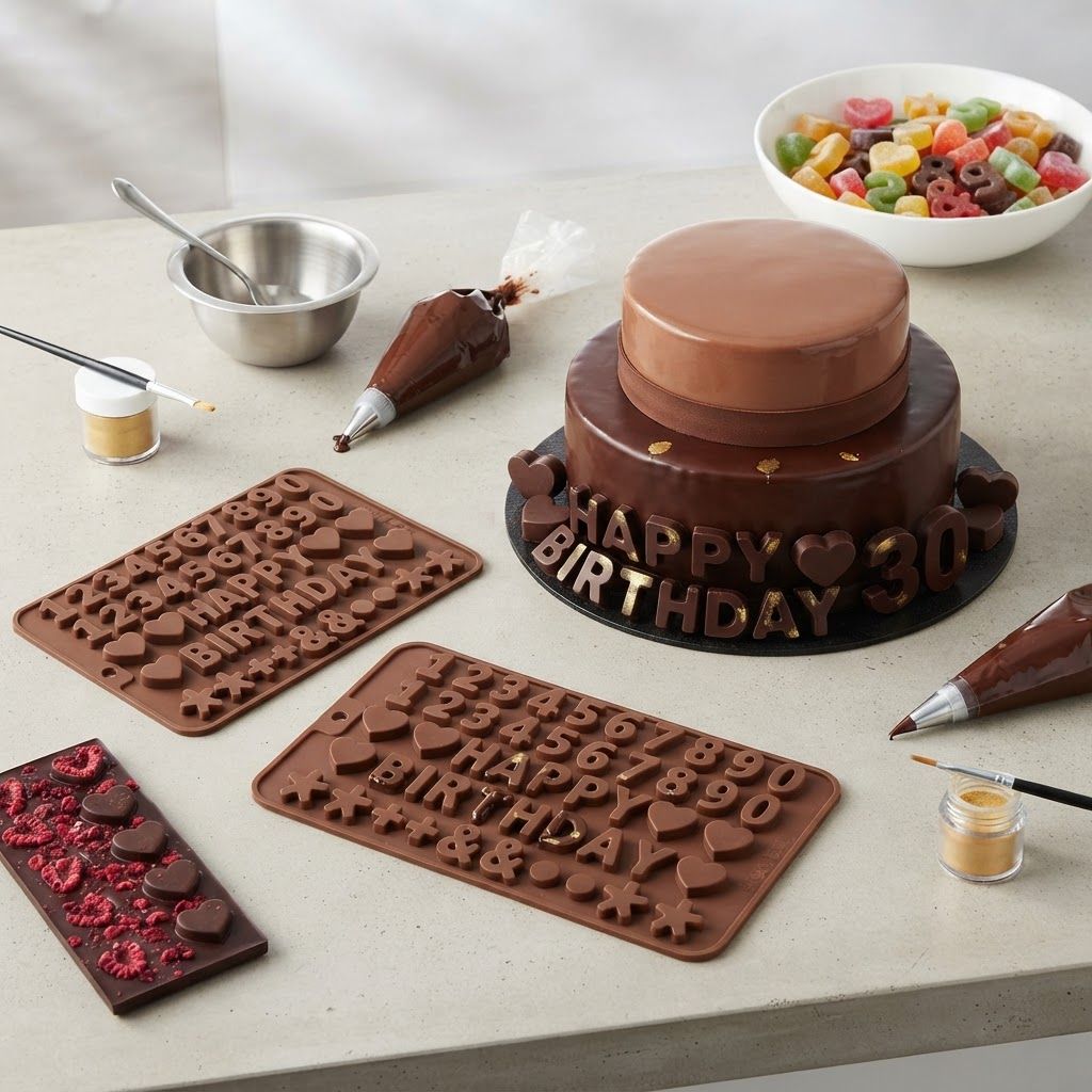 AI Design for create image which show the different use of this chocolate mould