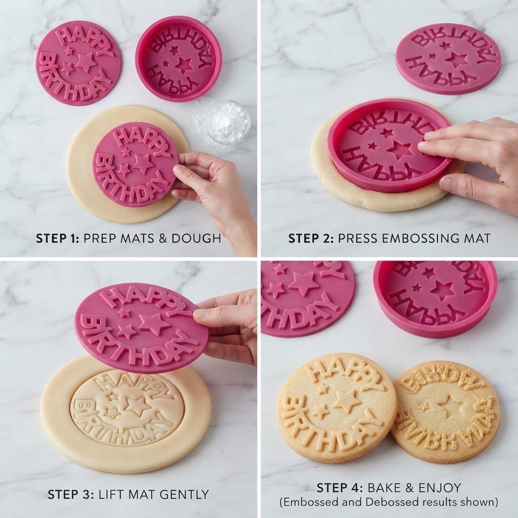 AI Design for create image which show how to use the cookies and cake  mould