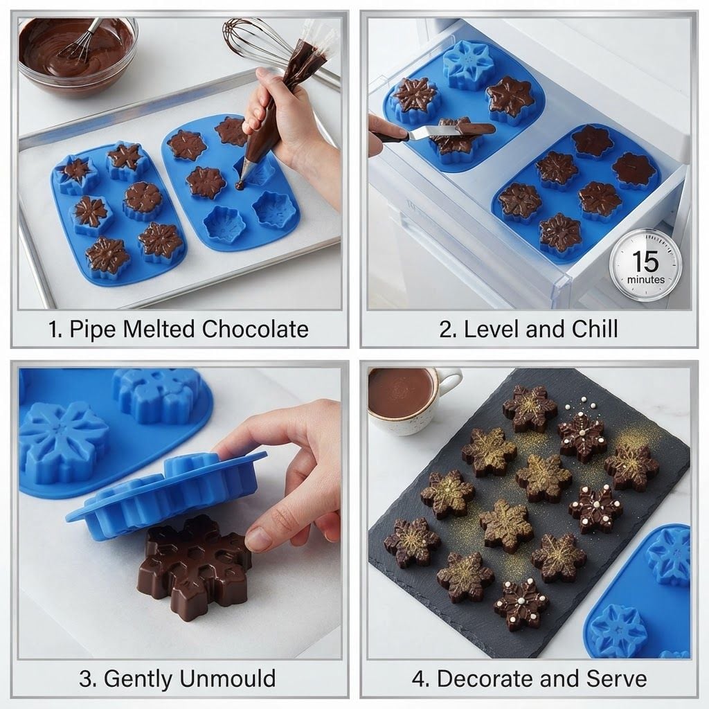 AI Design for Create image which show how to use this cookies and chocolate mould