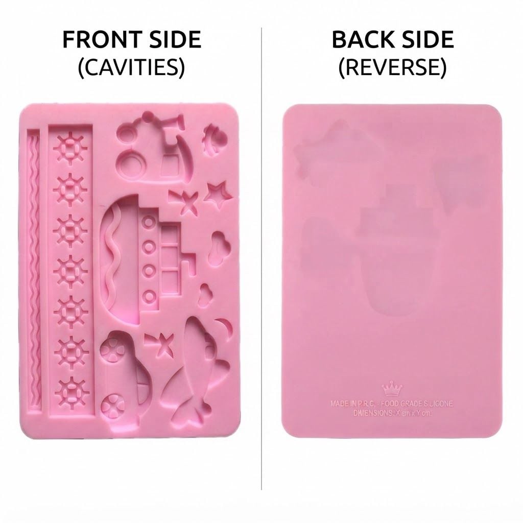 AI Design for create image which show the front and back sides of the mould