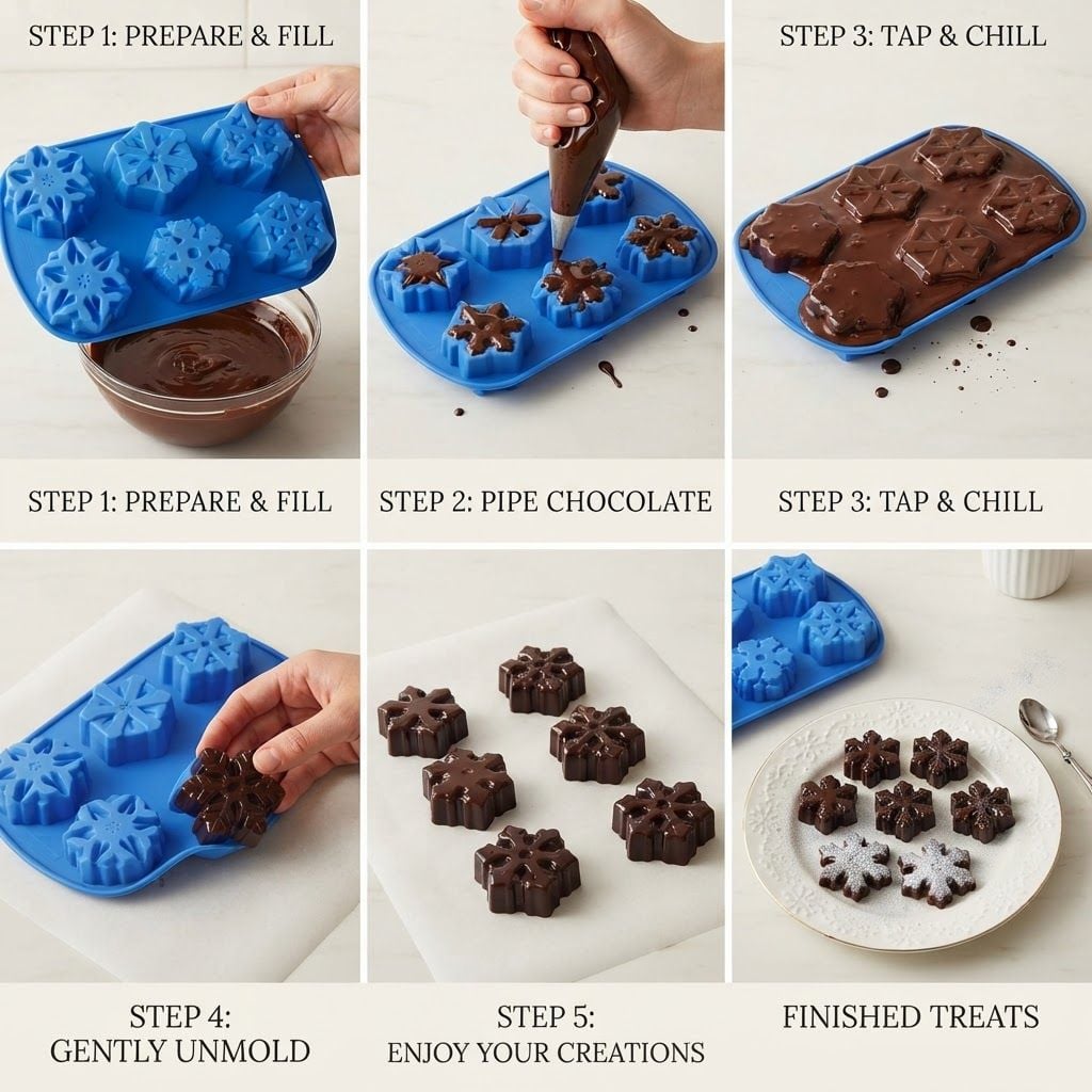 AI Design for Create image which show how to use this cookies and chocolate mould